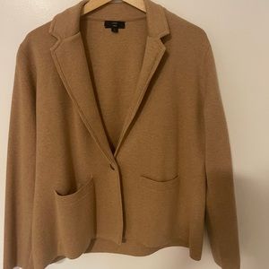 Tan J.Crew knitted blazer